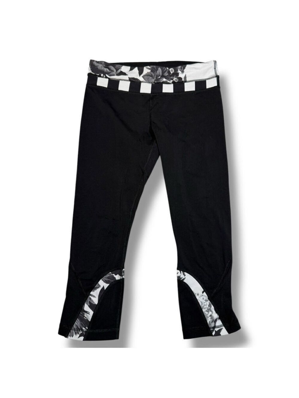 Lululemon Women’s Run Inspire Crop II Black White Size 8